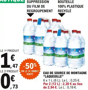 E.Leclerc Laqueuille eau de source de montagne offre
