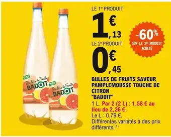 E.Leclerc Badoit bulles de fruits saveur pamplemousse touche de citron offre