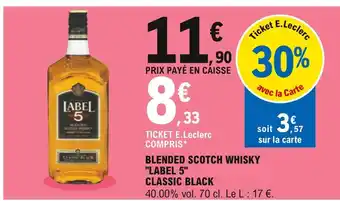 E.Leclerc Label 5 blended scotch whisky classic black offre