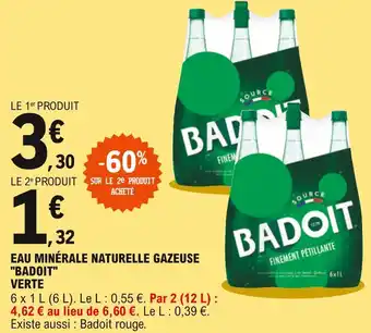 Badoit eau minérale naturelle gazeuse verte