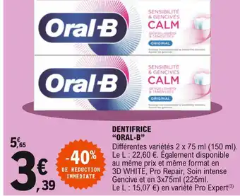 E.Leclerc Oral-b dentifrice offre
