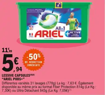 E.Leclerc Ariel pods+ lessive capsules offre