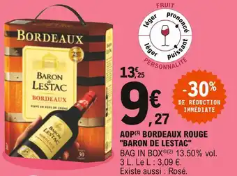 E.Leclerc Baron de lestac aop bordeaux rouge offre