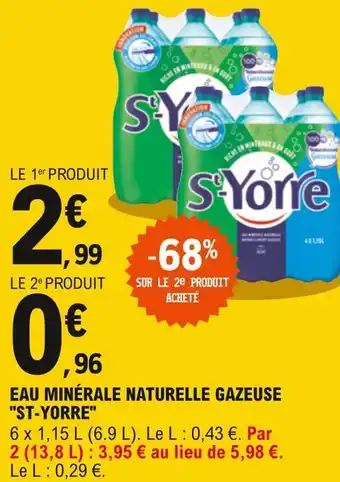 E.Leclerc St-yorre eau minérale naturelle gazeuse offre