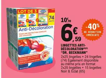E.Leclerc Dr. beckmann lingettes anti- décoloration offre