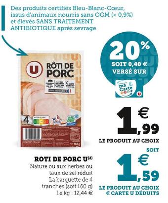Super U U roti de porc offre