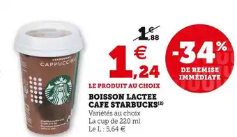 Super U Starbucks boisson lactee café offre