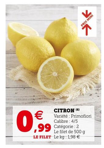 Super U Citron offre