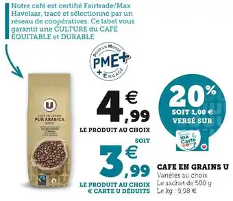 Super U U café en grains offre