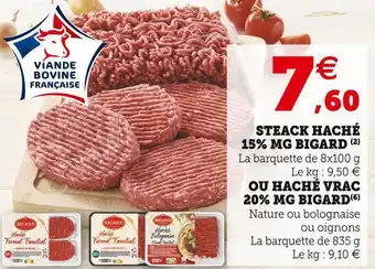 Super U Bigard steack haché 15% mg offre
