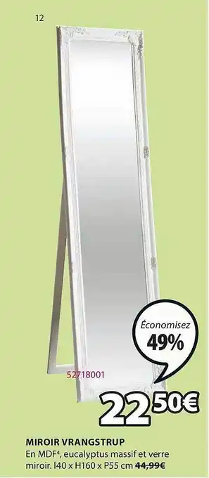 JYSK Miroir Vrangstrup offre