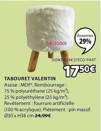 JYSK Tabouret Valentin offre