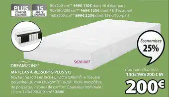 JYSK Matelas à Ressorts Plus S15 Dreamzone offre