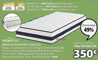 JYSK Matelas à Ressorts Gold S45 Dreamzone offre