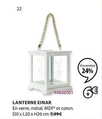 JYSK Lanterne Einar offre