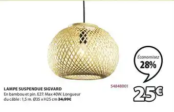 JYSK Lampe Suspendue Sigvard offre