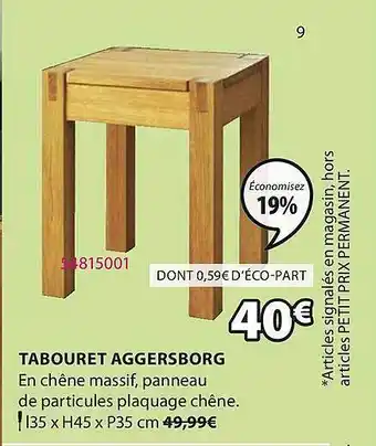 JYSK Tabouret Aggersborg offre