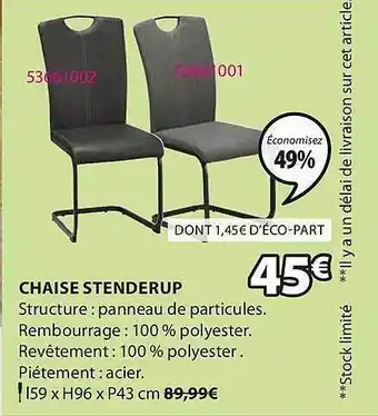 JYSK Chaise Stenderup offre