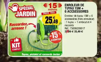 Outiror Enrôleur De Tuyau 15m + 6 Accessoires offre