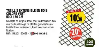 Outiror Treillis Extensible En Bois Coloré Vert 50 X 150 Cm offre