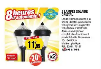 Outiror 2 Lampes Solaire Cristal offre