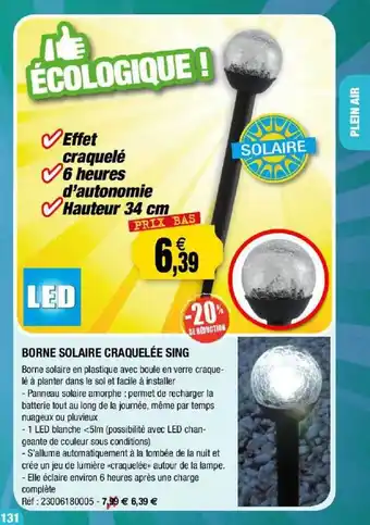 Borne Solaire Craquelée Sing