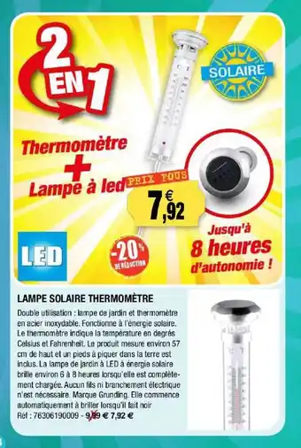 Outiror Lampe Solaire Thermomètre offre
