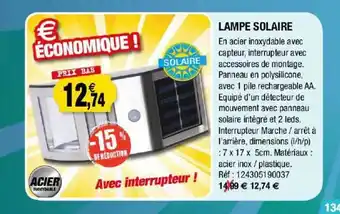 Outiror Lampe Solaire offre
