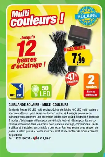 Outiror Guirlande Solaire - Multi-couleurs offre