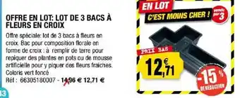 Outiror Offre En Lot : Lot De 3 Bacs à Fleurs En Croix offre