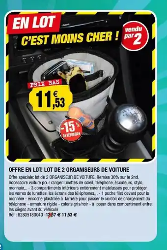 Outiror Offre En Lot : Lot De 2 Organiseurs De Voiture offre
