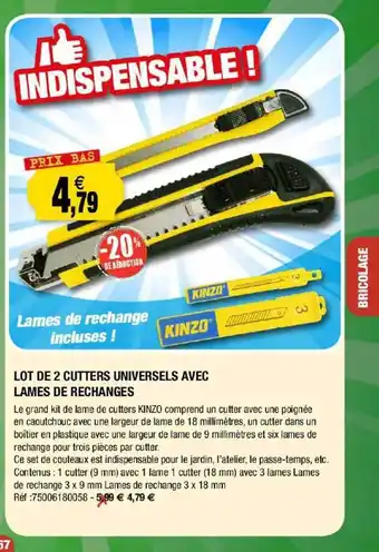 Outiror Lot De 2 Cutters Universels Avec Lames De Rechanges offre