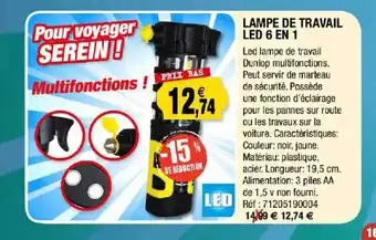 Outiror Lampe De Travail Led 6 En 1 offre