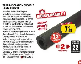 Outiror Tube D'isolation Flexible Longueur 2 M offre
