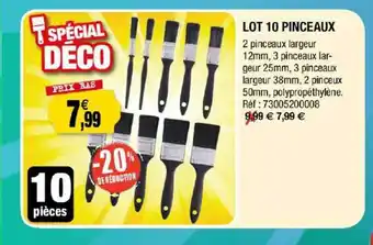 Outiror Lot 10 Pinceaux offre