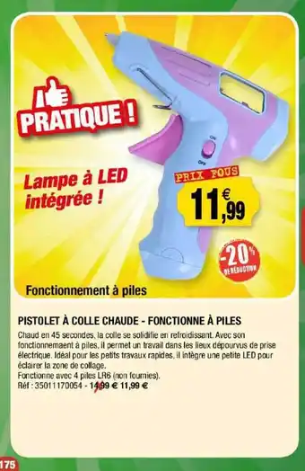 Outiror Pistolet à Colle Chaude - Fonctionne à Piles offre