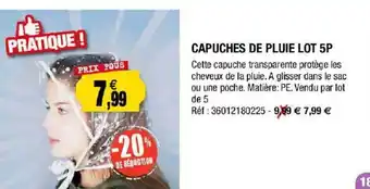 Capuche De Pluie Lot 5p