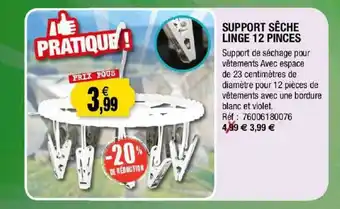 Outiror Support Sèche Linge 12 Pinces offre