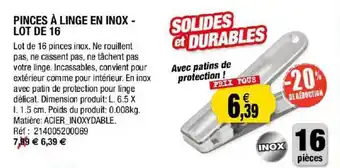 Outiror Pinces à Linge En Inox - Lot De 16 offre