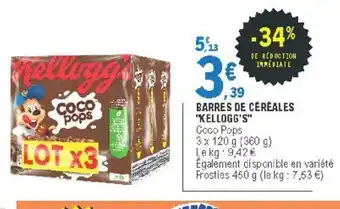 E.Leclerc Barres de Céréales "Kellogg's" offre