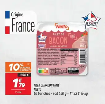 Netto Filet de bacon fumé netto offre