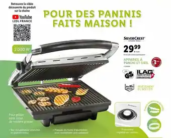 Lidl Silvercrest Appareil A Panini Et Gril offre