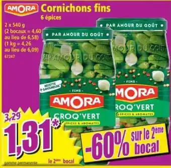 Norma Cornichons Fins Amora offre