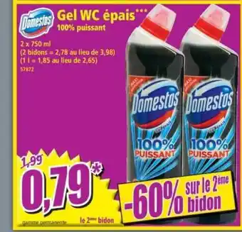 Norma Gel Wc épais 100% Puissant Domestos offre