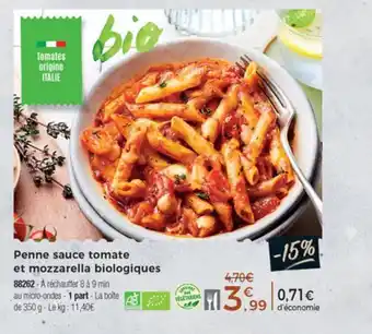 Thiriet Penne Sauce Tomate Et Mozzarella Biologiques offre