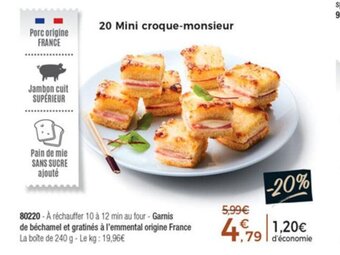 Thiriet 20 Mini Croque-Monsieur offre