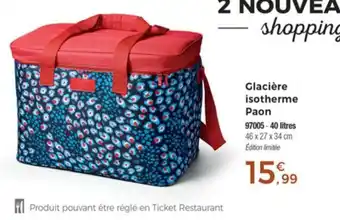 Thiriet Giaciére Isotherme Paon offre