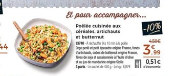 Thiriet Poélée Cuisinée Aux Céréales, Artichauts Et Butternut offre