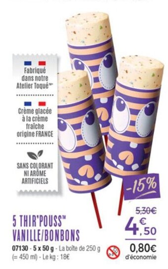 Thiriet 5 Thir'pouss vanille/bonbons offre