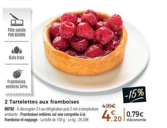 Thiriet 2 Tartelettes aux framboises offre